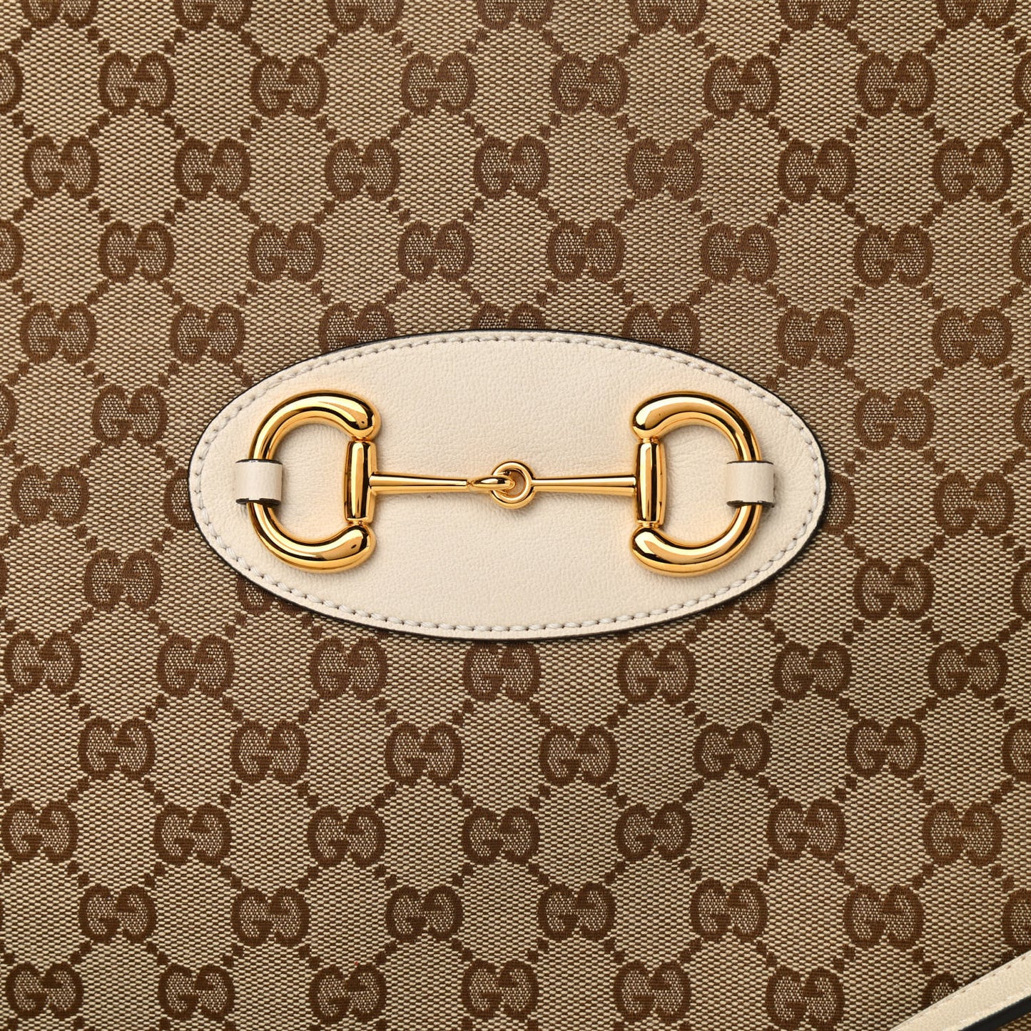 Monogram Calfskin Large Horsebit 1955 Tote Bag Beige Mystic White