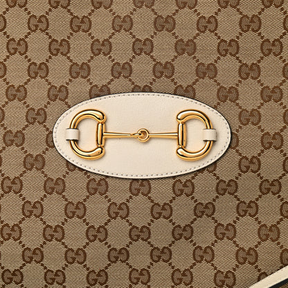Gucci Monogram Calfskin Large Horsebit 1955 Tote Bag Beige Mystic White 8 of 10