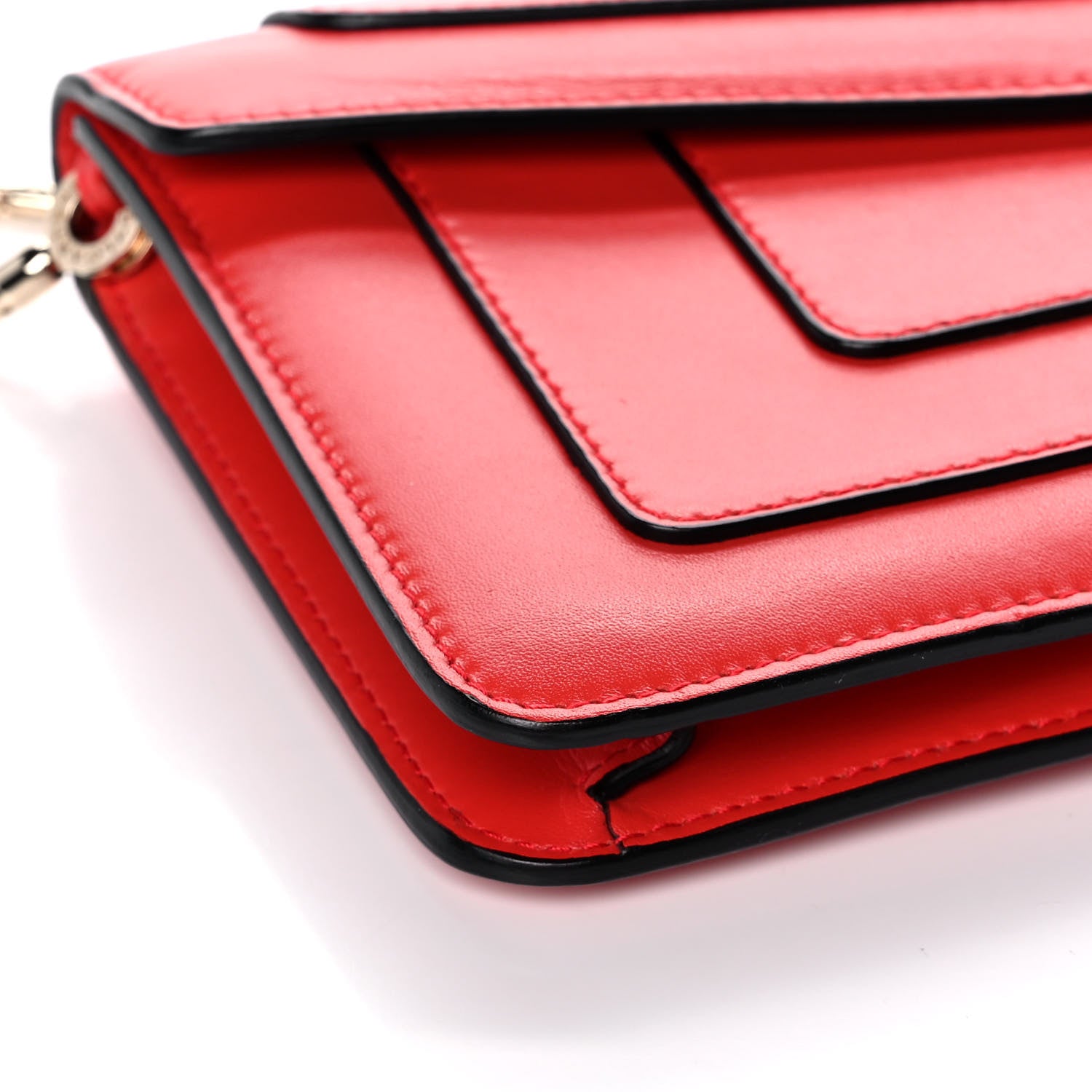 Bulgari Calfskin Serpenti Forever Flap Clutch Ruby Red 8 of 9