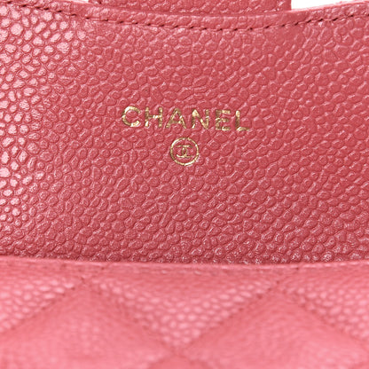 Chanel Caviar Quilted Flap Card Holder Wallet Pink 6 of 8