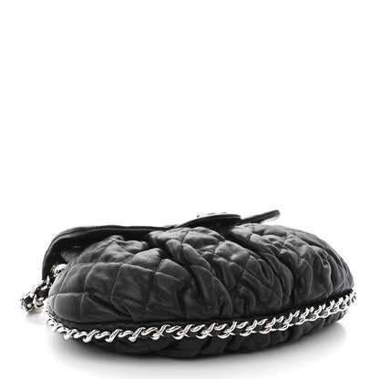 Chanel Washed Lambskin Quilted Medium Chain Around Messenger Black 4 of 16