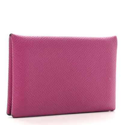 Hermes Epsom Calvi Card Case Rose Pourpre 3 of 11