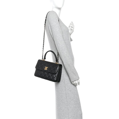 Chanel Lambskin Quilted Small Trendy CC Dual Handle Flap Bag Black 2 of 15