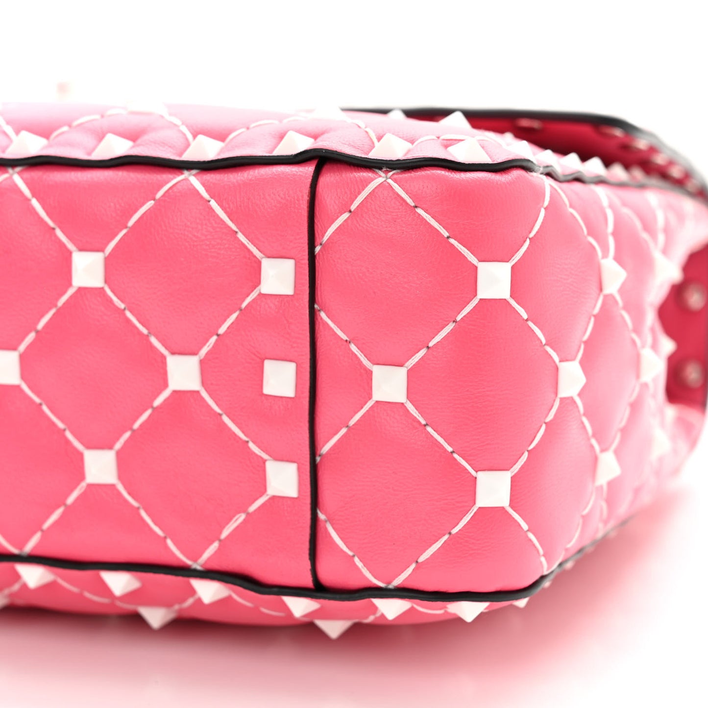 Lambskin Medium Free Rockstud Spike Shoulder Bag Shadow Pink
