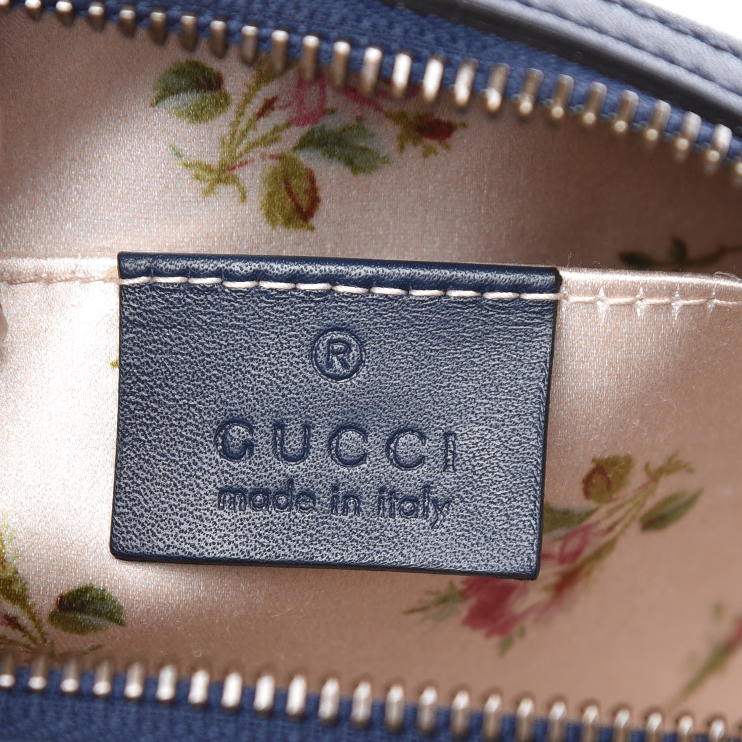 Gucci Denim Matelasse Flower Japan Limited GG Marmont Cosmetic Case Blue 6 of 9