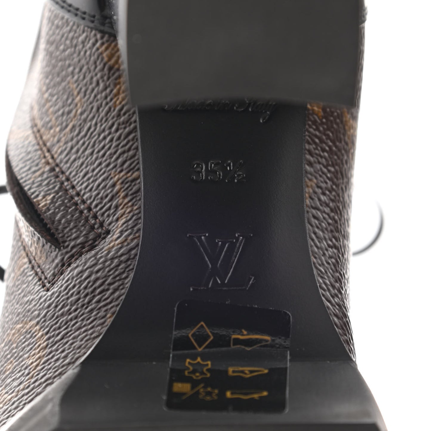 Patent Calfskin Monogram Star Trail Ankle Boots 35.5 Black