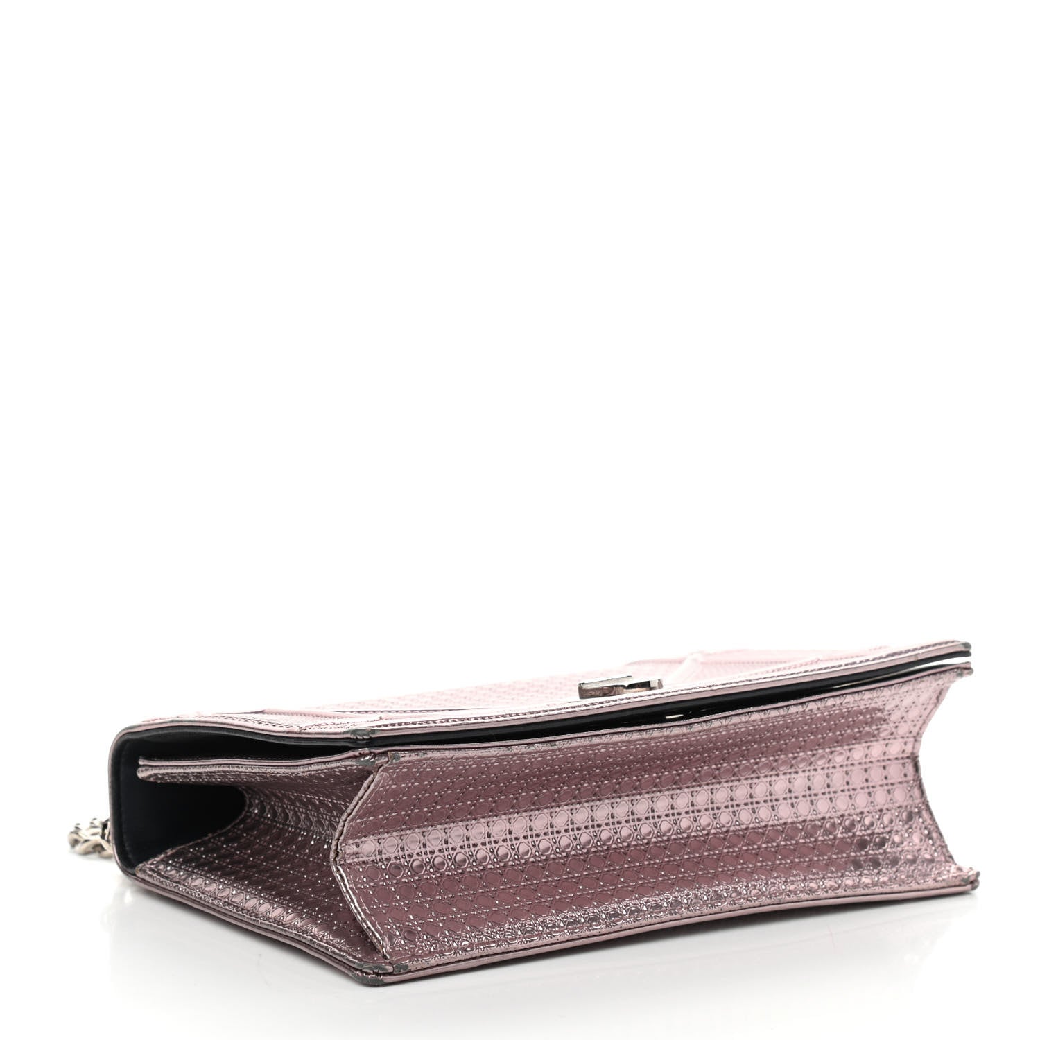 Christian Dior Metallic Patent Micro-Cannage Medium Diorama Flap Bag Pink 4 of 8