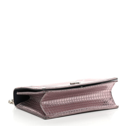 Christian Dior Metallic Patent Micro-Cannage Medium Diorama Flap Bag Pink 4 of 8