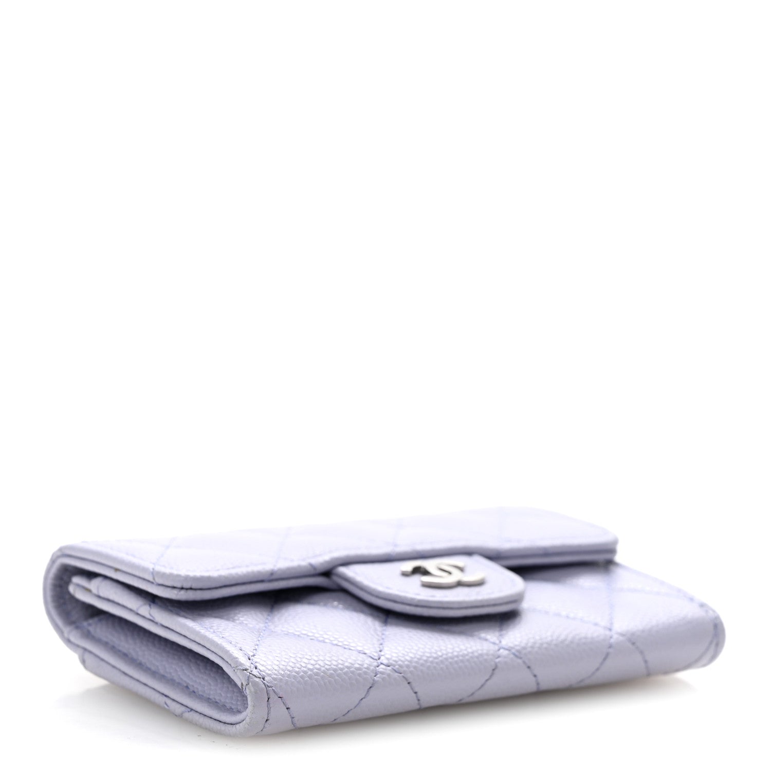 Chanel Caviar Quilted Flap Card Holder Wallet Light Purple 4 of 10