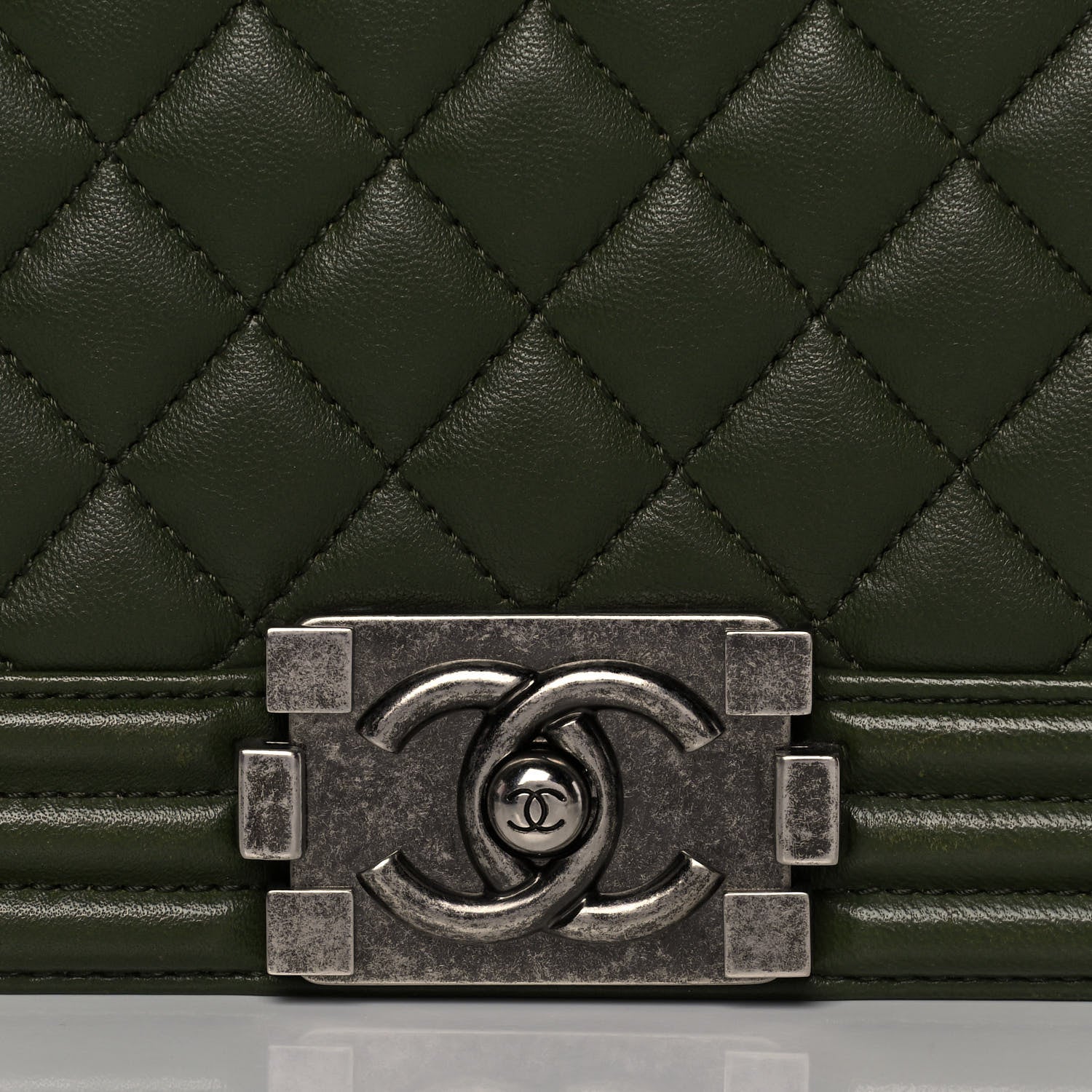 Chanel Lambskin Quilted New Medium Boy Flap Dark Green 8 of 16