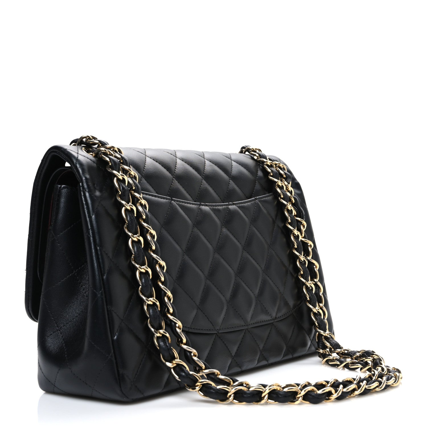 Chanel Lambskin Quilted Jumbo Double Flap Black 1824554 – FASHIONPHILE