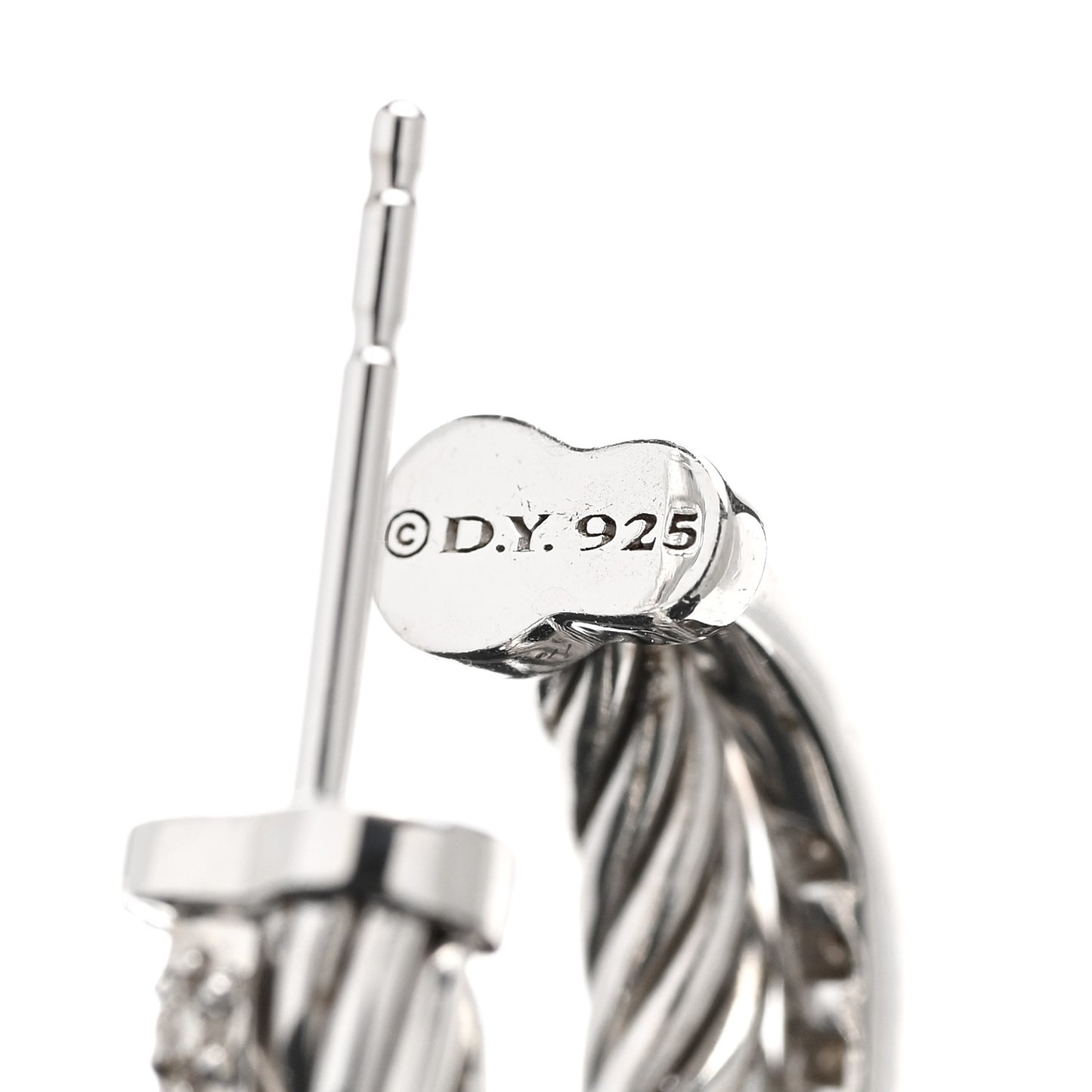 Sterling Silver Diamond Extra Small Crossover Hoop Earrings
