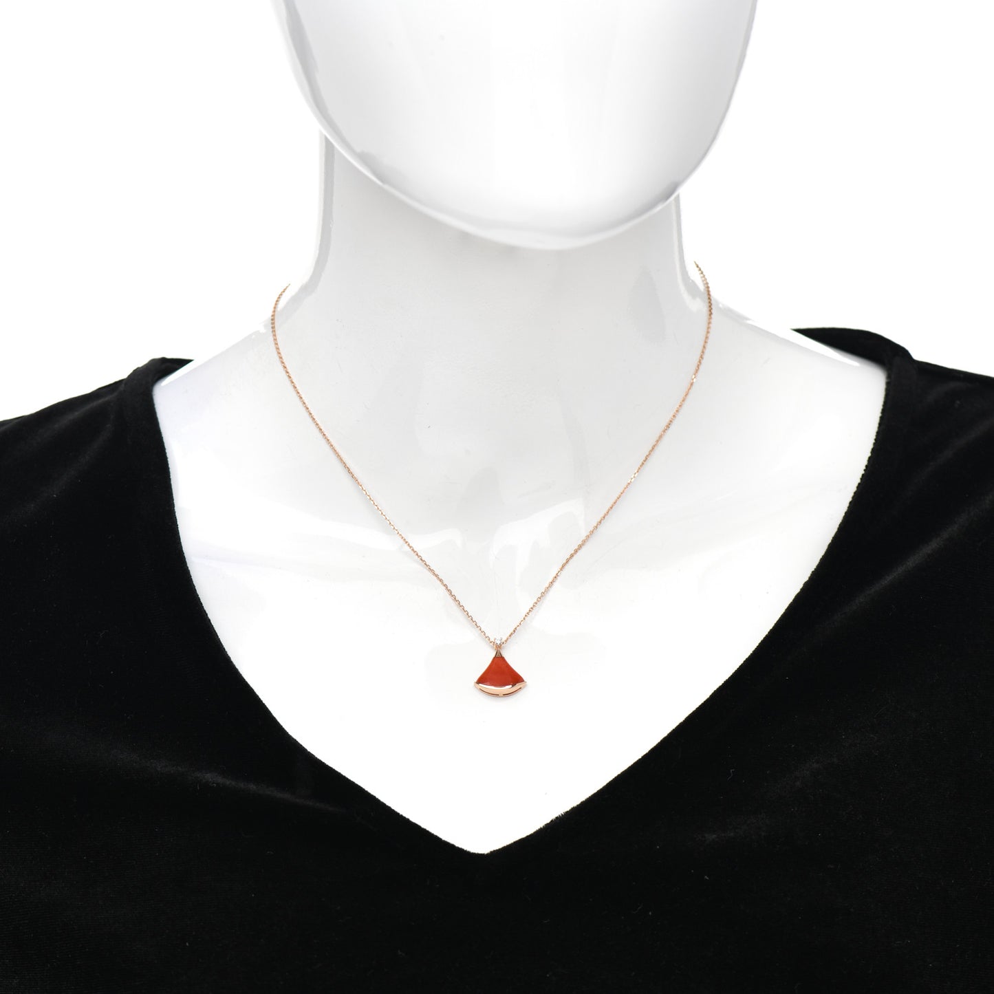 18K Rose Gold Diamond Coral Divas' Dream Pendant Necklace