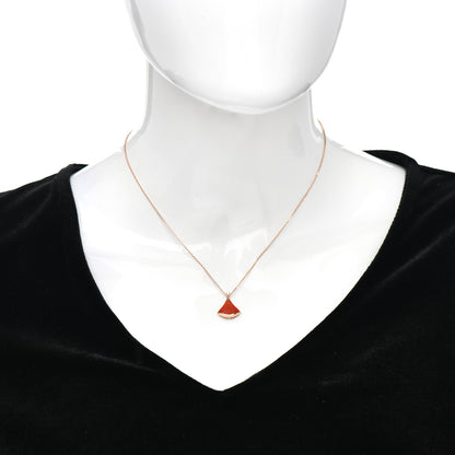 Bulgari 18K Rose Gold Diamond Coral Divas' Dream Pendant Necklace 2 of 5