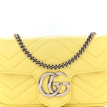Gucci Calfskin Matelasse Super Mini GG Marmont Shoulder Bag Banana 8 of 10