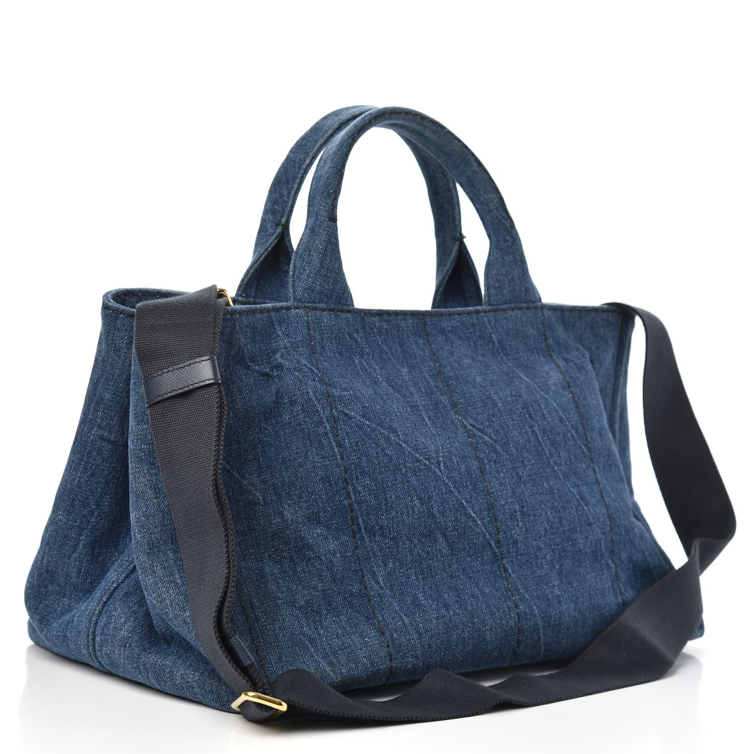Prada Denim Logo Tote Avio 3 of 10