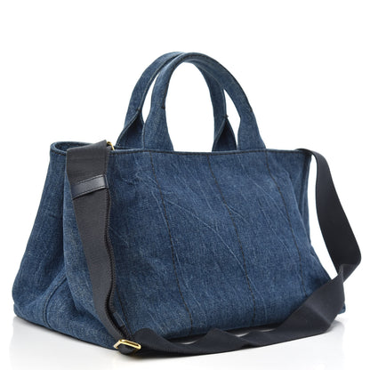 Prada Denim Logo Tote Avio 3 of 10