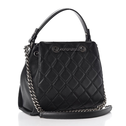 Chanel Caviar Quilted Small CC Bucket Bag Black 3 of 7