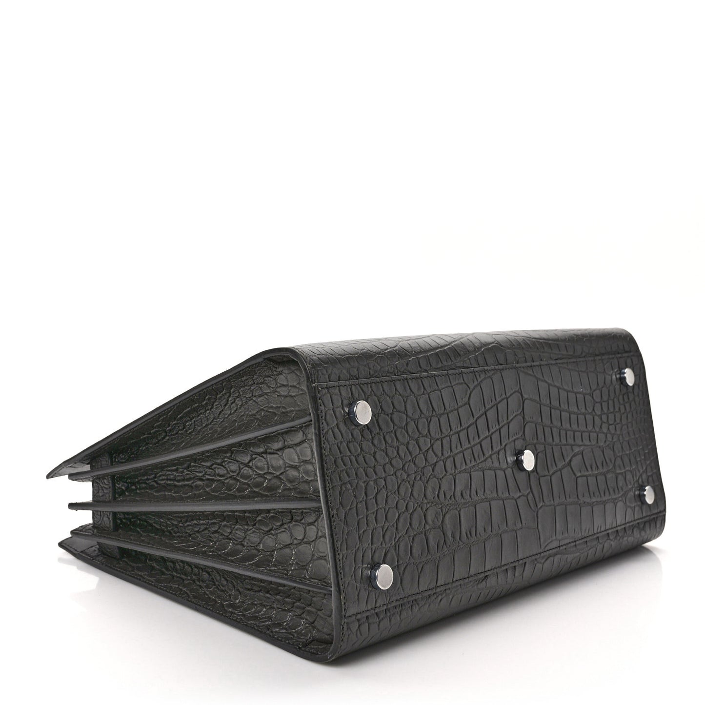 Calfskin Crocodile Embossed Small Sac de Jour Fog