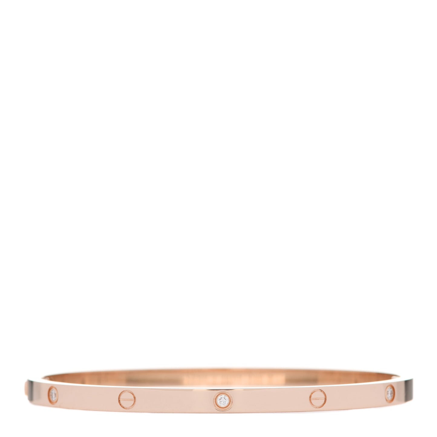 18K Pink Gold 6 Diamond Small LOVE Bracelet 17