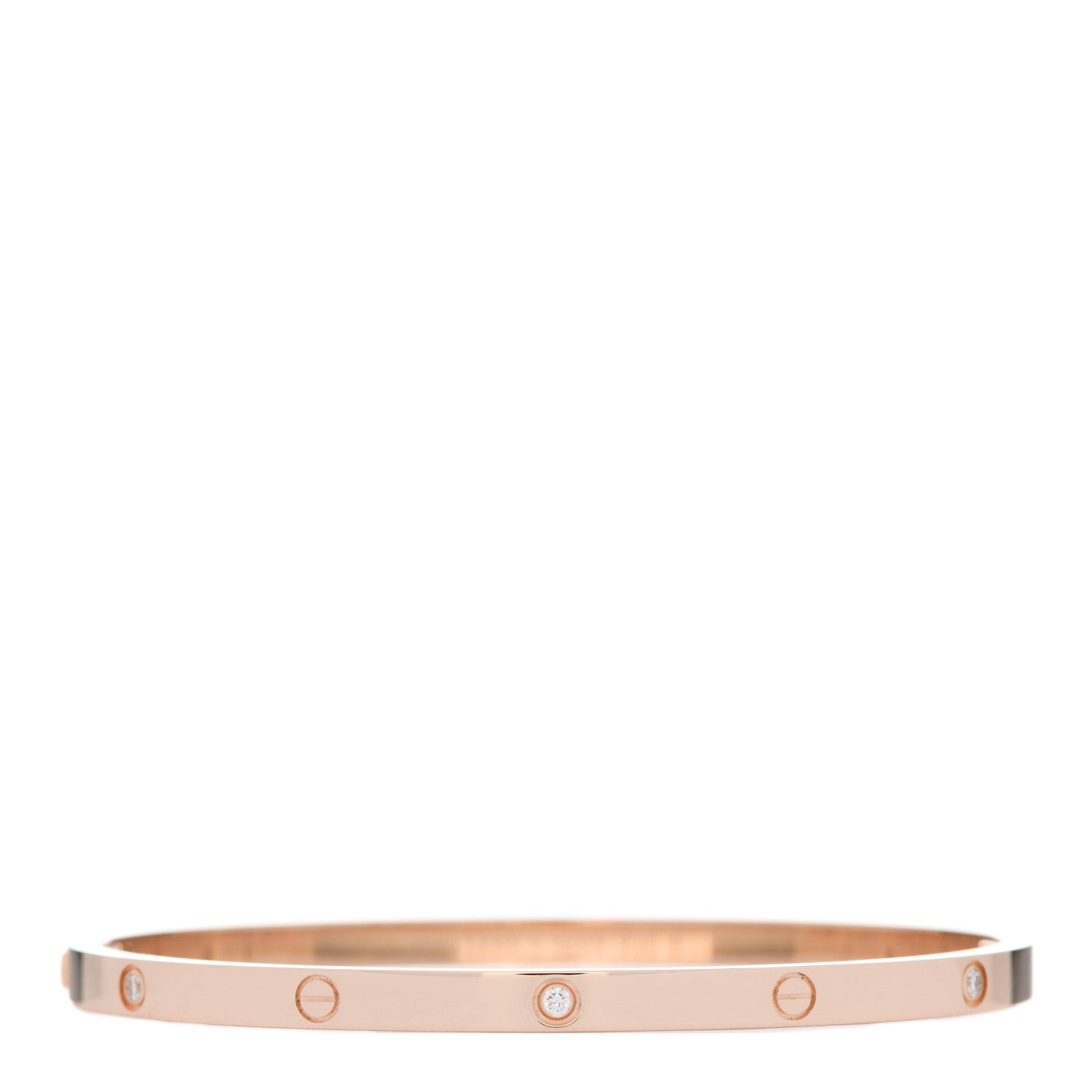 Cartier 18K Pink Gold 6 Diamond Small LOVE Bracelet 17 2 of 5