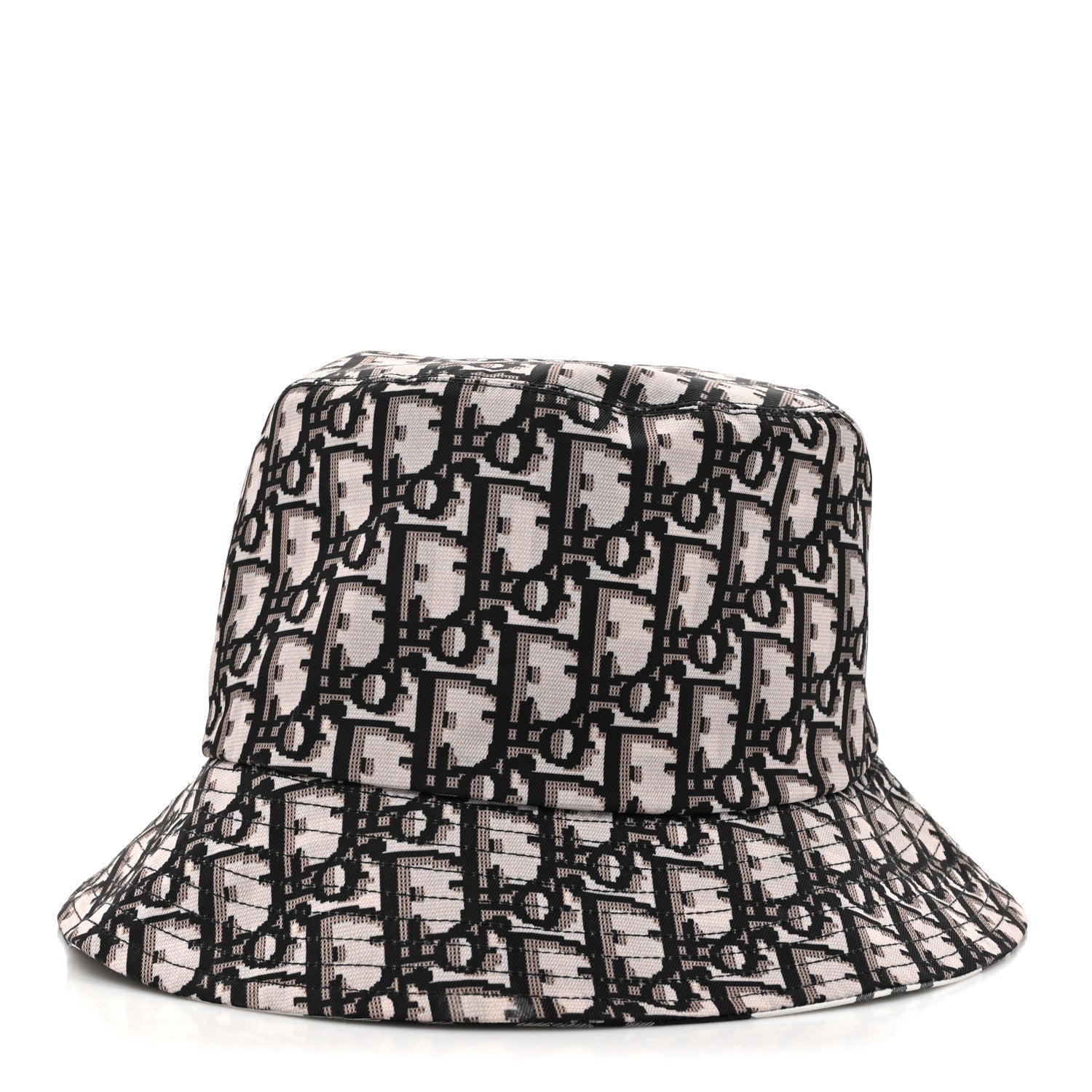 Christian Dior Oblique Plaid Reversible Teddy-D Brim Bucket Hat Black White 5 of 13