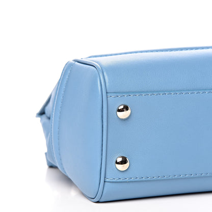Versace Calfskin Crystal Medium Baroque Palazzo Empire Bag Blue 7 of 8