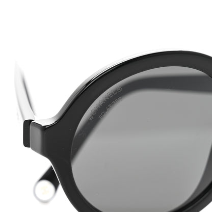 Chanel Acetate Polarized Round Sunglasses 5522U Black 7 of 10