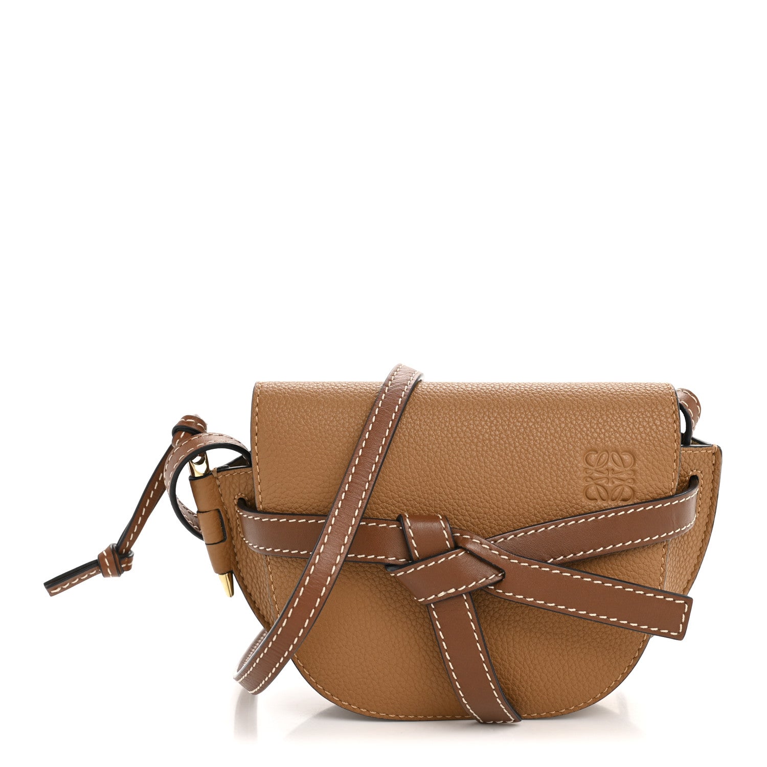 Loewe Grained Calfskin Mini Gate Crossbody Bag Caramel Pecan 1 of 9