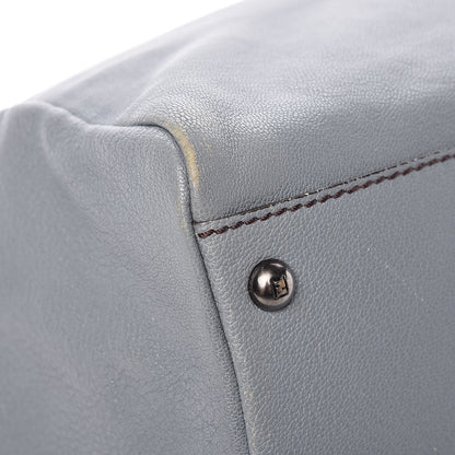 Fendi Goatskin Zucca Large Peekaboo Iconic Satchel Grigio Tobacco Black 13 of 20