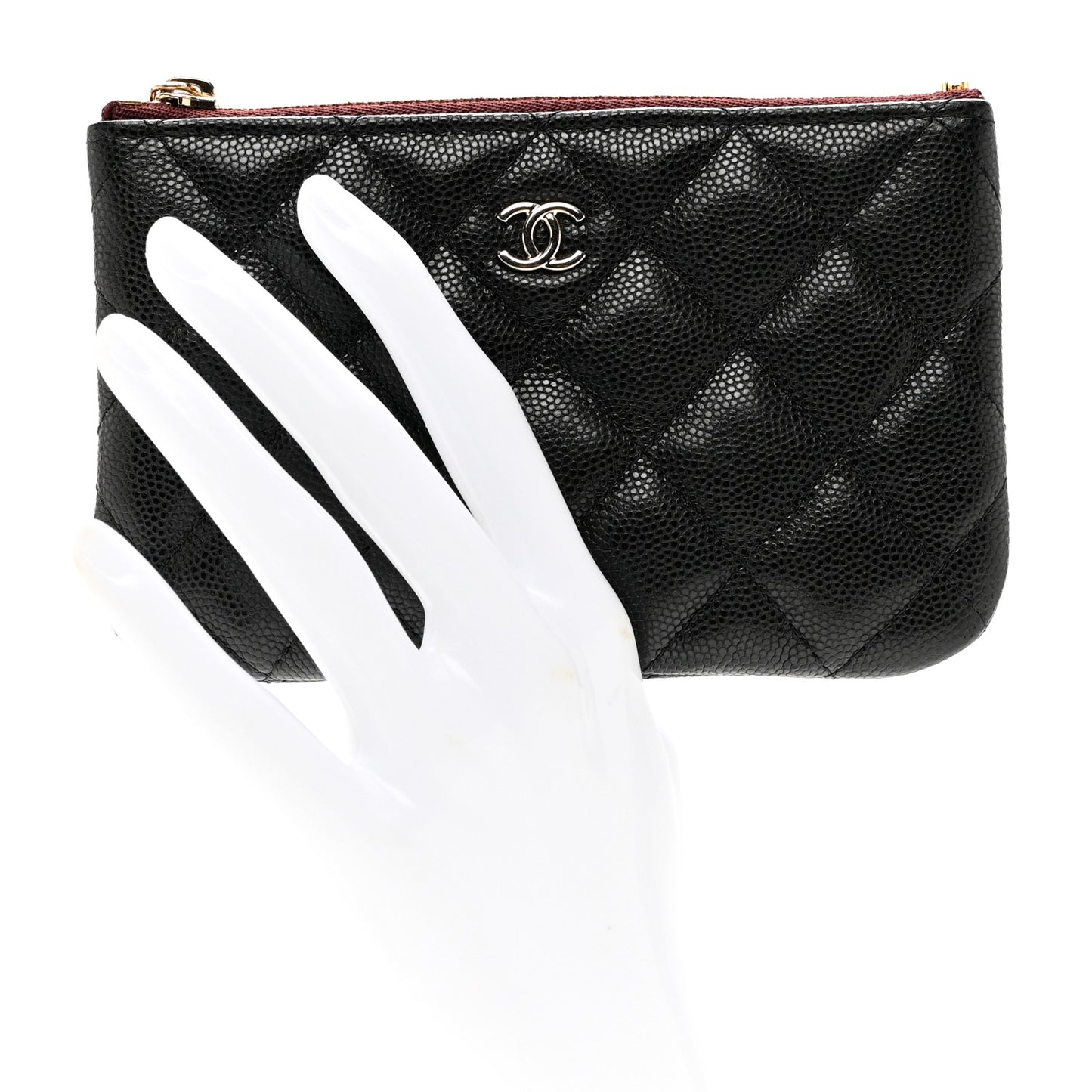 Caviar Quilted Small Cosmetic Case Black