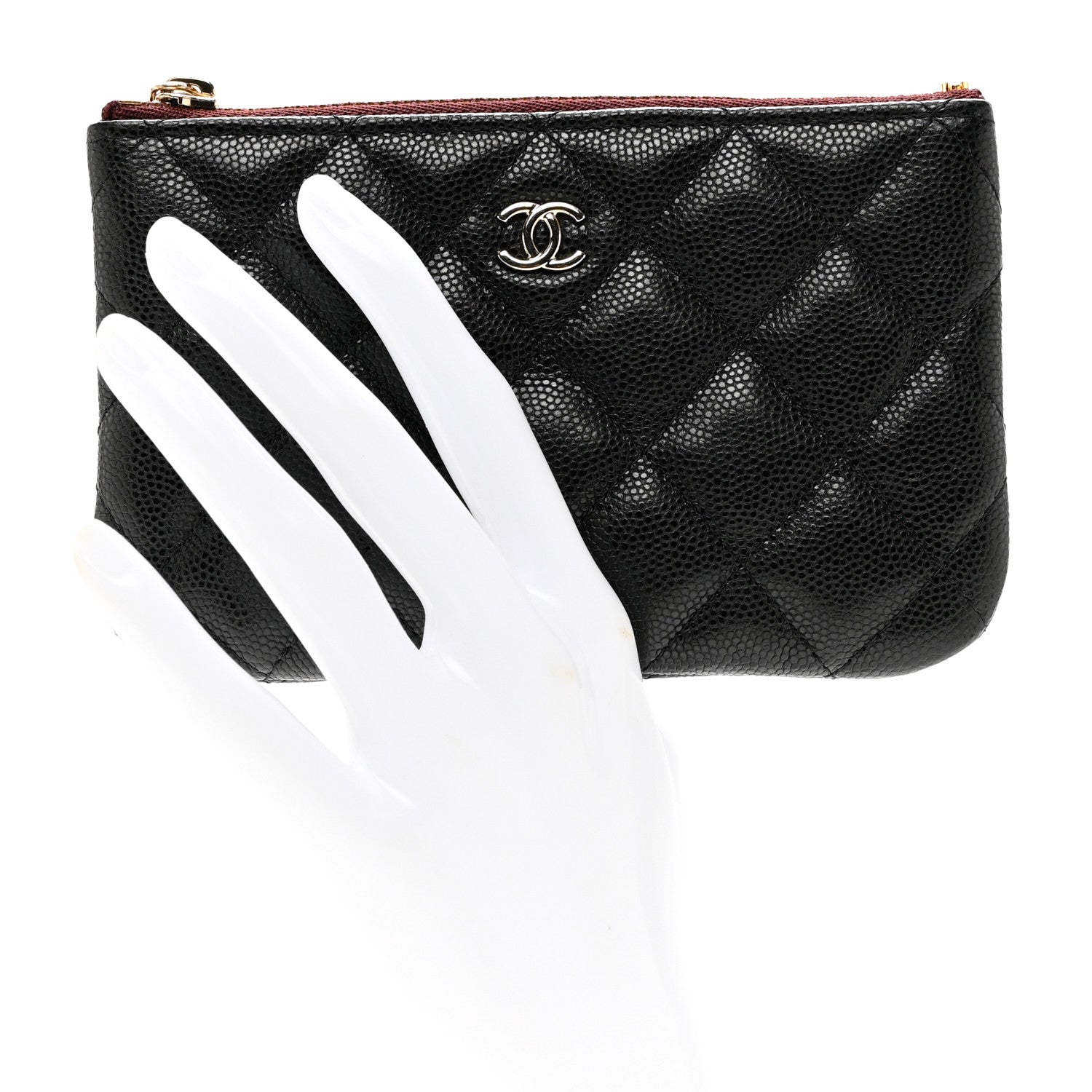 Chanel Caviar Quilted Small Cosmetic Case Black 2 of 7