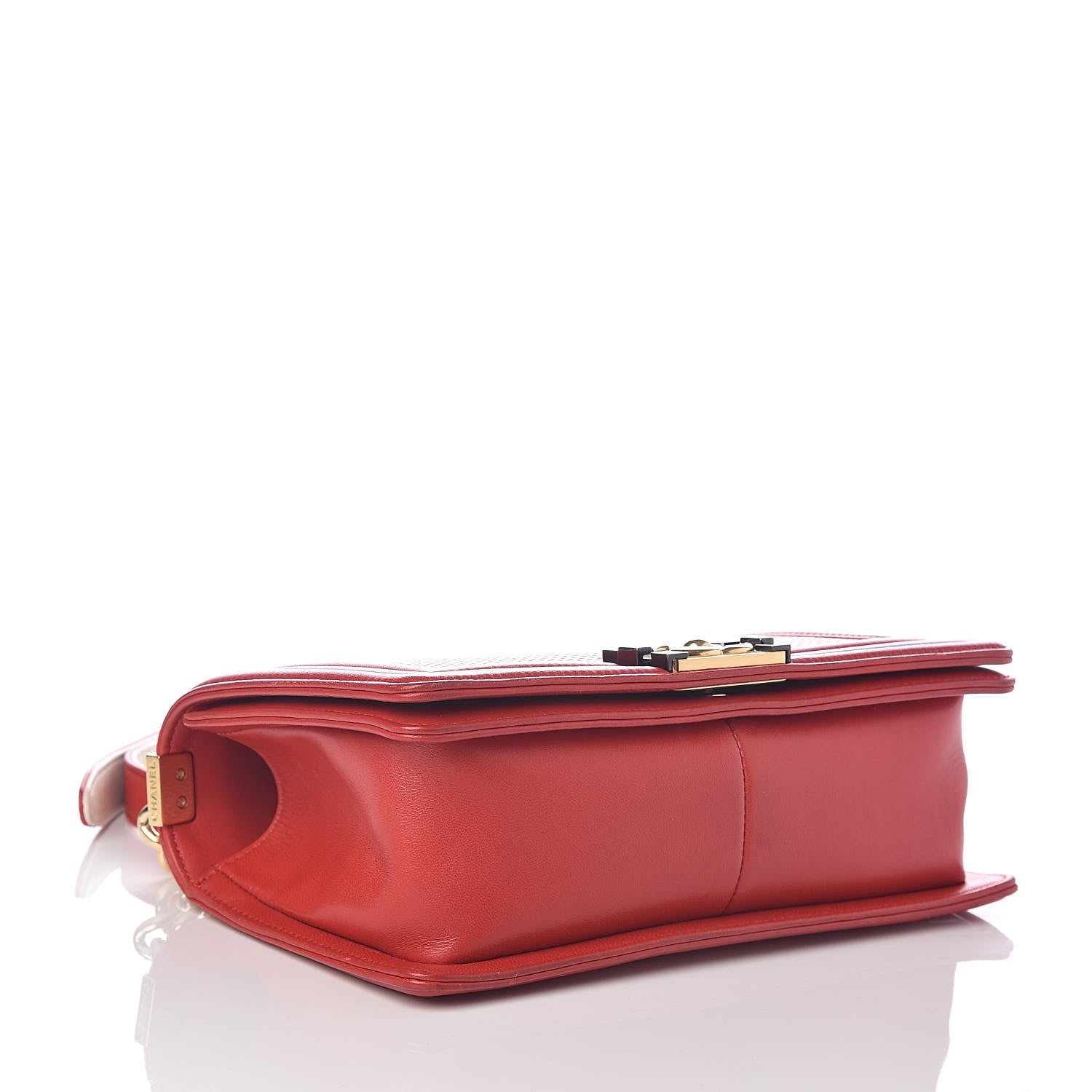 Chanel Lambskin Embossed Medium Boy Cube Flap Red 4 of 9