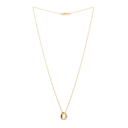 Cartier 18K Pink Yellow White Gold 15 Diamond Trinity Pendant Necklace 3 of 5