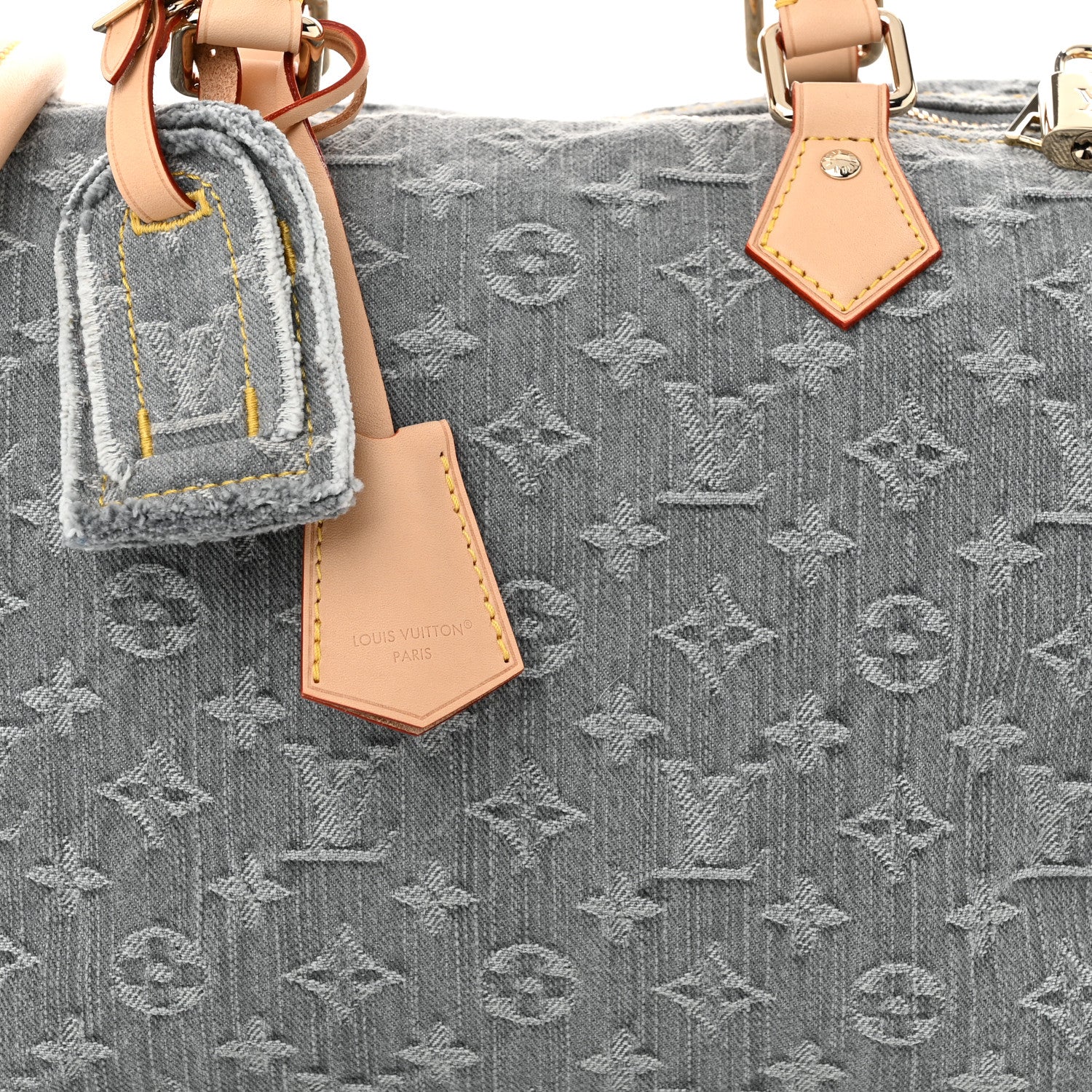 Louis Vuitton Monogram Denim Speedy Soft 30 Washed Gray 7 of 9