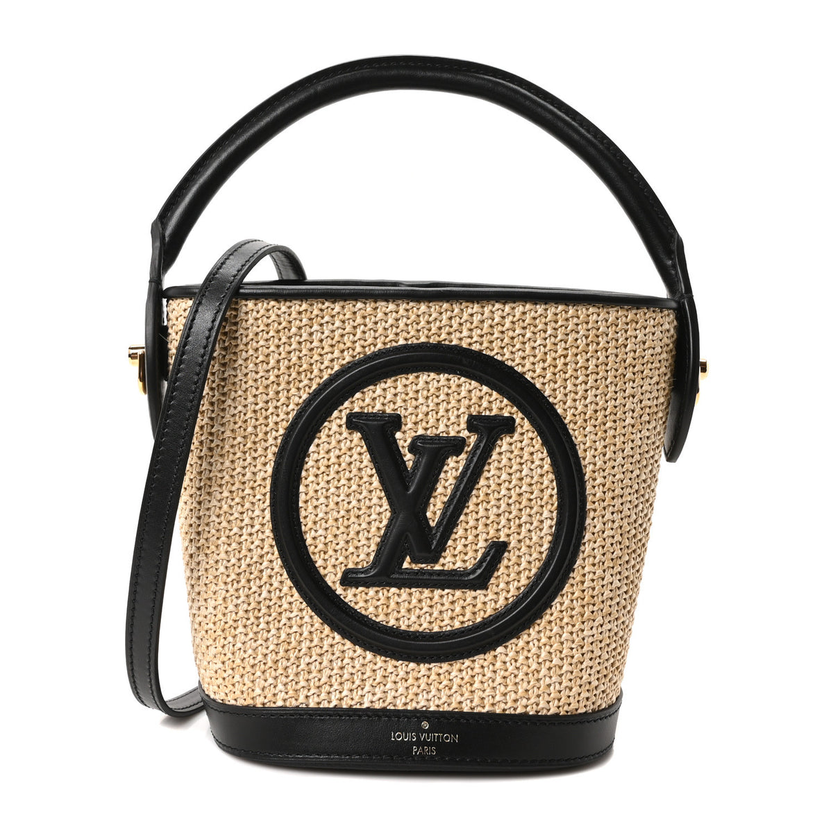 Louis Vuitton Raffia Petit Bucket Black 1 of 9
