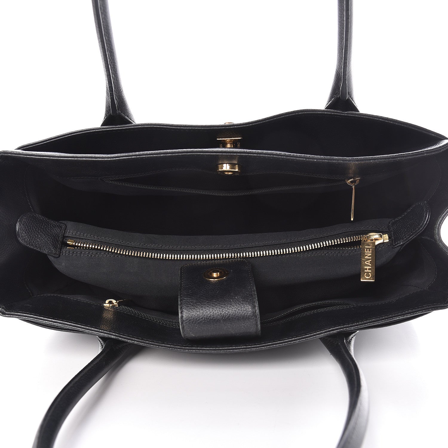 Chanel Calfskin Small Cerf Shopper Tote Black 5 of 17