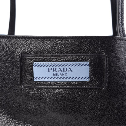 Prada Glace Calf Etiquette Shopping Bag Black Astrale 8 of 11