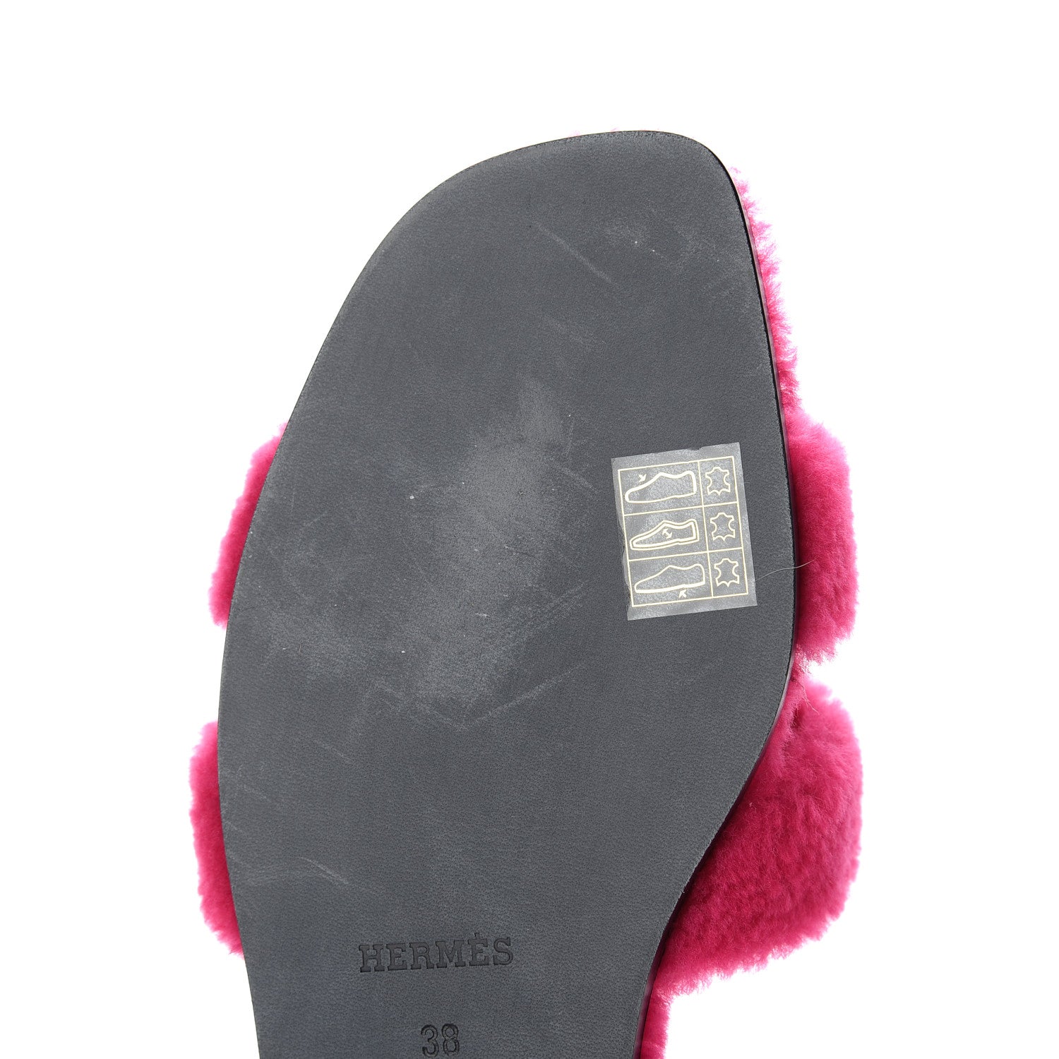 Hermes Woolskin Oran Sandals 38 Rose Fuchsia 8 of 12