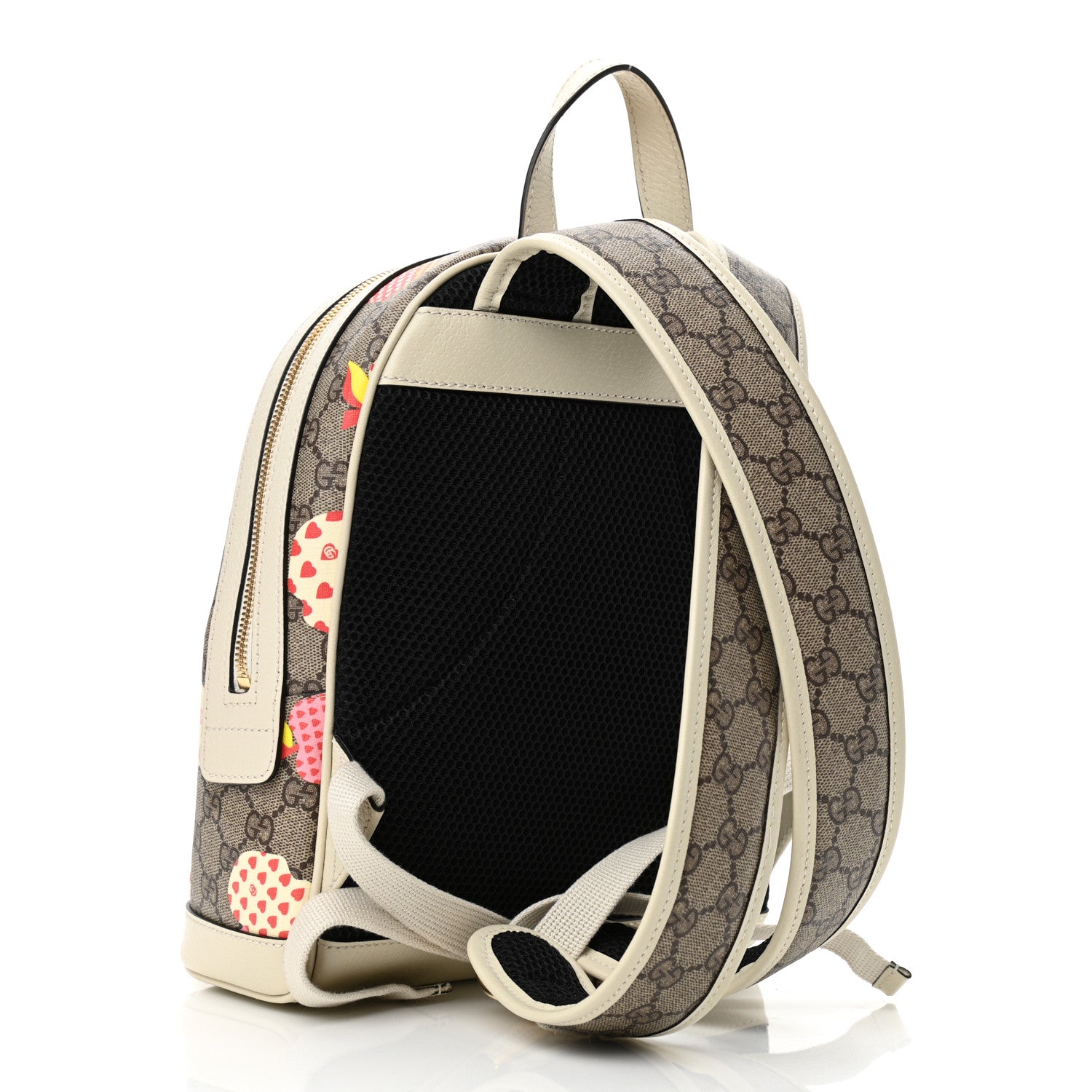 Gucci GG Supreme Monogram Les Pommes Small Retro Interlocking G Dome Backpack Beige Multicolor Mystic White 3 of 10