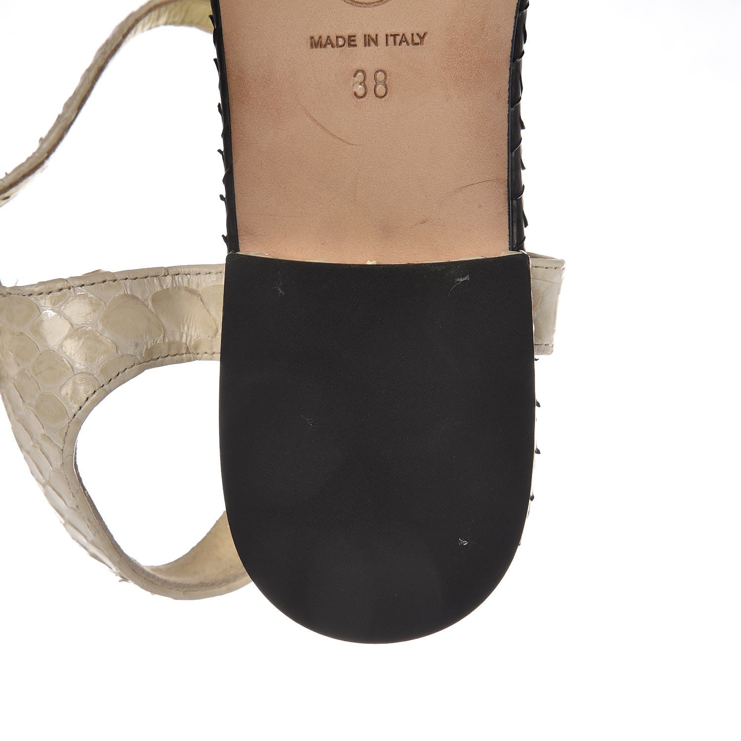 Chanel Python CC Thong Sandals 38 Beige Clair 9 of 13