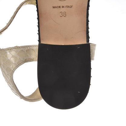 Chanel Python CC Thong Sandals 38 Beige Clair 9 of 13
