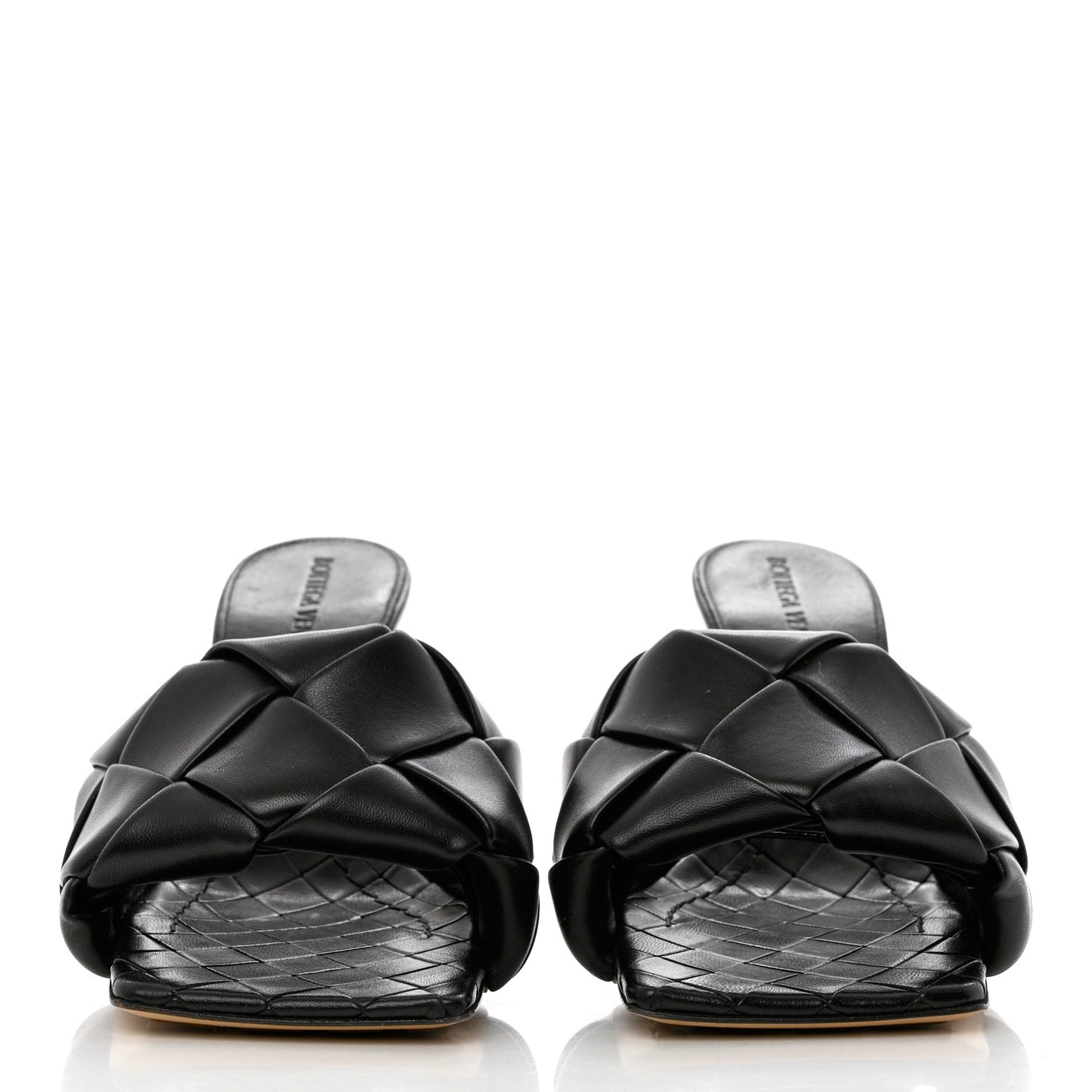 Nappa Maxi Intrecciato Lido Mule Sandals 35.5 Black
