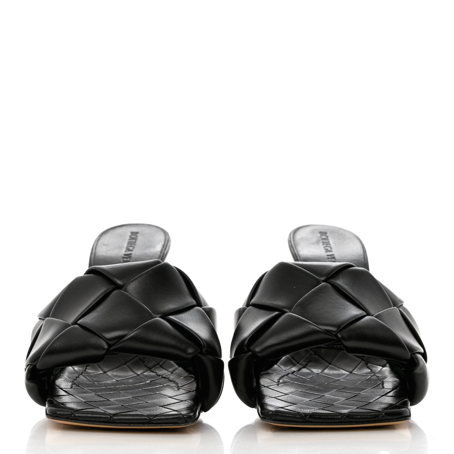 Bottega Veneta Nappa Maxi Intrecciato Lido Mule Sandals 35.5 Black 2 of 8