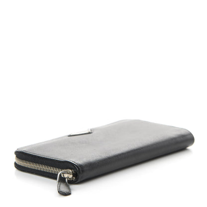 Prada Saffiano Zip Around Wallet Black 4 of 8
