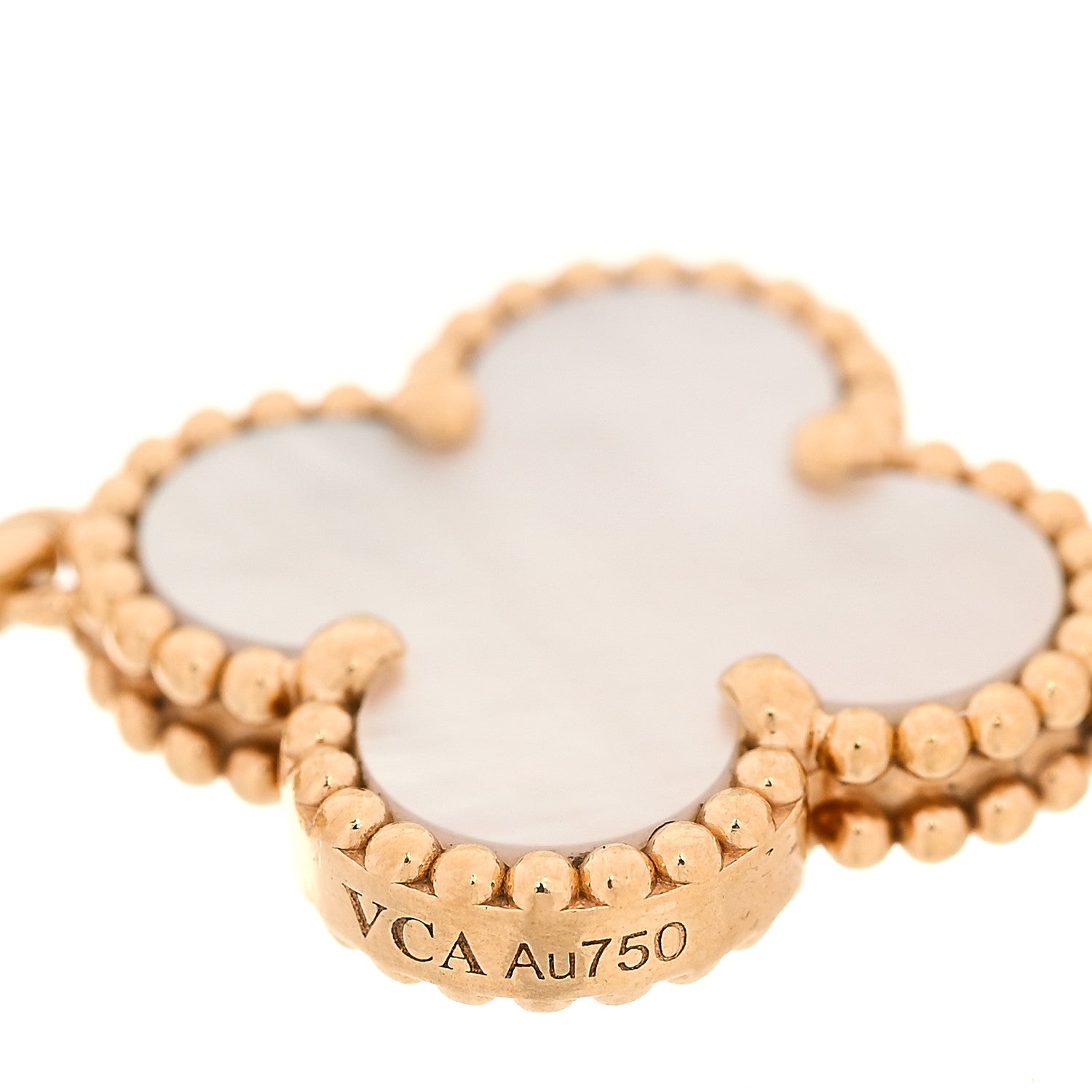 Van Cleef & Arpels 18K Yellow Gold Mother of Pearl 5 Motifs Vintage Alhambra Bracelet 5 of 7