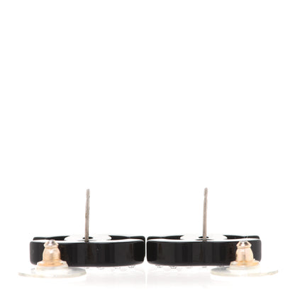 Chanel Resin Crystal CC Earrings Black 3 of 4