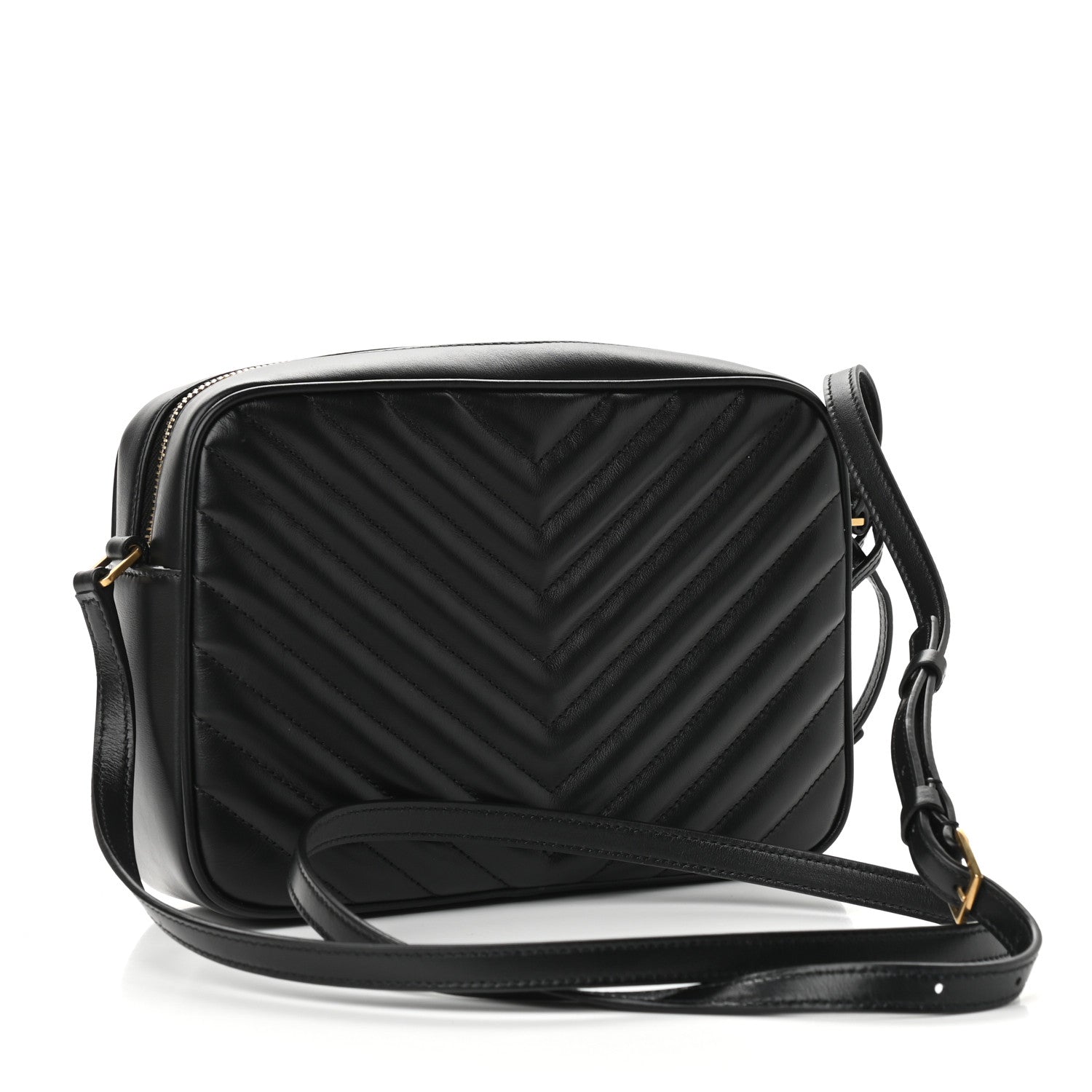 Saint Laurent Calfskin Matelasse Monogram Lou Camera Bag Black 3 of 9