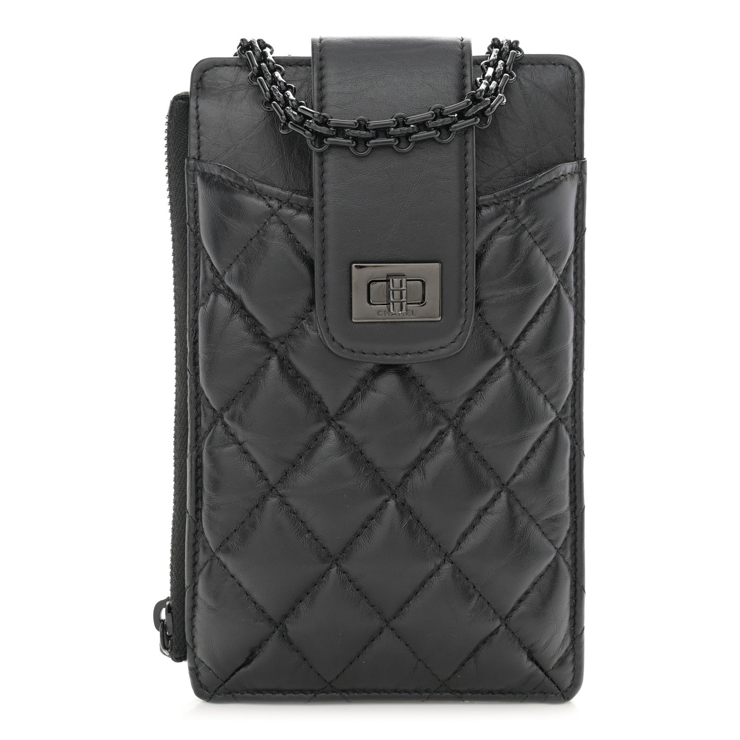 Chanel Aged Calfskin Quilted Reissue Phone Holder With Chain Bag So Black 1 of 10