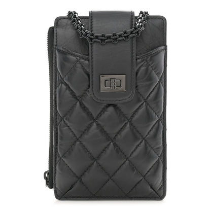 Chanel Aged Calfskin Quilted Reissue Phone Holder With Chain Bag So Black 1 of 10